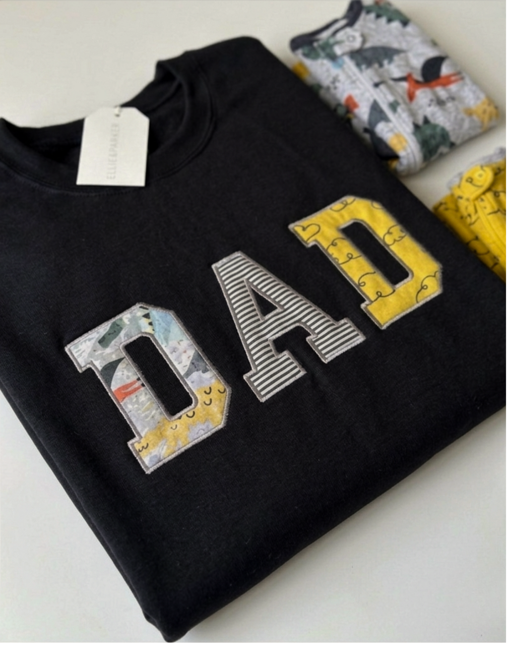 Custom Baby Clothes Keepsake Sweatshirt | Embroidered Memory Appliqué Gift for Dad