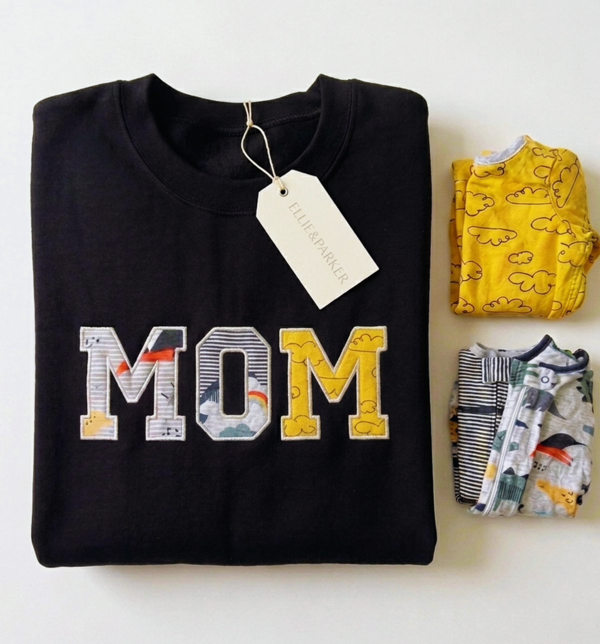 Custom Baby Clothes Keepsake Sweatshirt | Embroidered Memory Appliqué Gift for Moms